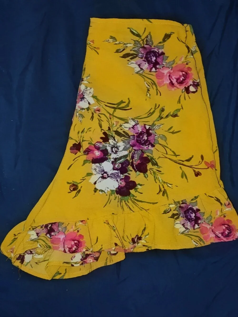 Lilt Girls Yellow Floral 2pc Set Sleeveless Top With Lace Back & Shorts